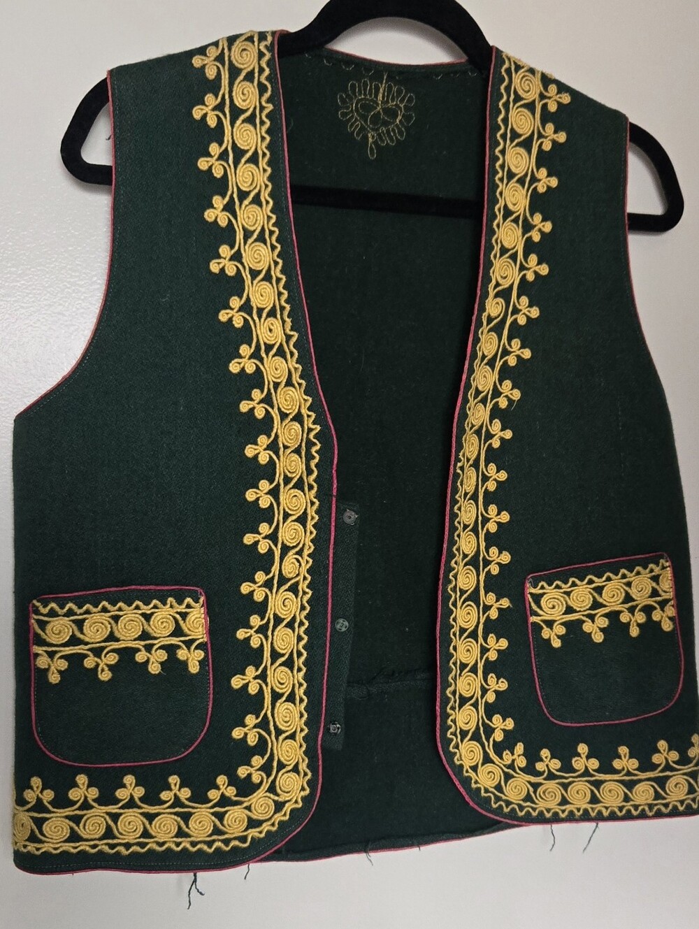 Wool Vest With Embroidered Details